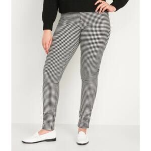 Old Navy Black White Houndstooth High Waisted Pull On Ankle Pants Womens Plus 22